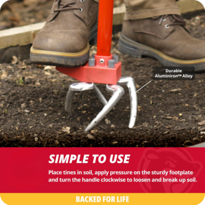 Claw Pro To Cultivate, Loosen, Aerate, Weed, No Bending, Red